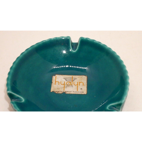 VTG MCM Hyalyn Pottery Ashtray Blue Porcelain Decor Western North Carolina 4" - Picture 3 of 10